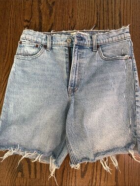 A & F high rise Blue Denim Cutoff Shorts